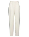 Theory Woman Pants Cream Size 4 Triacetate, Polyester In White