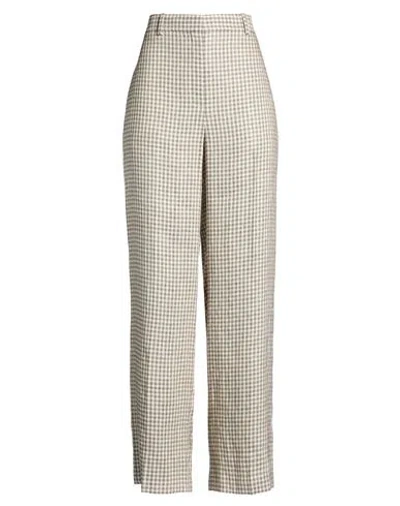 Theory Woman Pants Cream Size 8 Linen, Viscose In Multi