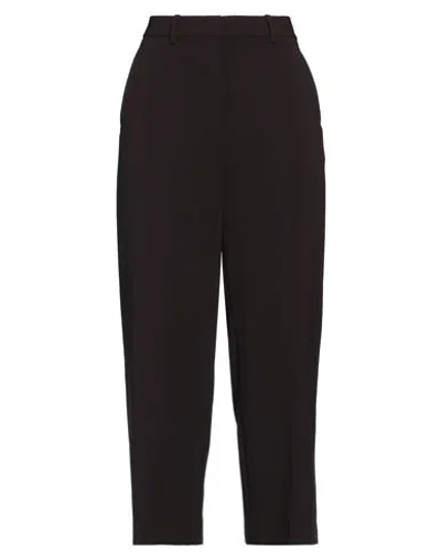 Theory Woman Pants Dark Brown Size 6 Triacetate, Polyester