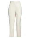 Theory Woman Pants Ivory Size 0 Triacetate, Polyester In White