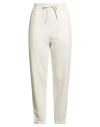 Theory Woman Pants Ivory Size L Cotton, Polyester In Animal Print