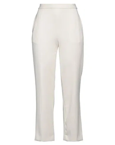 Theory Woman Pants Ivory Size L Viscose, Elastane, Polyamide In White