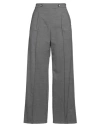 Theory Woman Pants Lead Size 14 Polyester, Merino Wool, Elastane In Gray