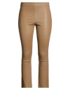 Theory Woman Pants Light Brown Size 10 Lambskin In Neutral
