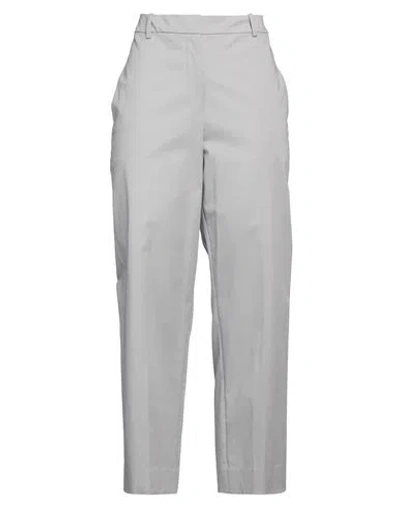 Theory Woman Pants Light Grey Size 6 Cotton, Elastane In Gray