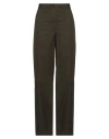 Theory Woman Pants Military Green Size 10 Cotton, Elastane