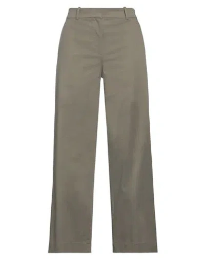 Theory Woman Pants Military Green Size 6 Cotton, Elastane