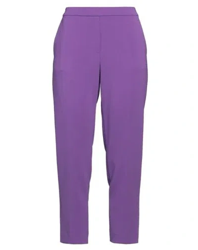Theory Woman Pants Purple Size 2 Triacetate, Polyester