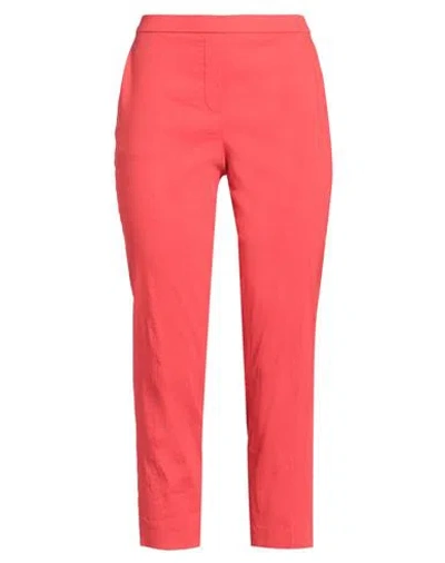 Theory Woman Pants Red Size 6 Linen, Viscose, Elastane