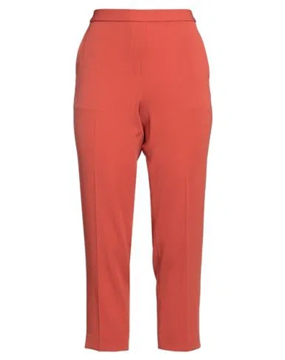 Theory Woman Pants Rust Size 6 Triacetate, Polyester In Red