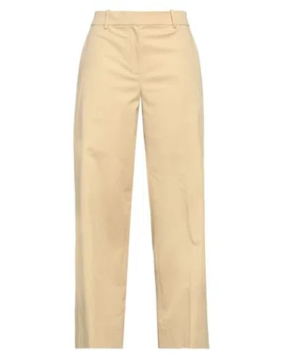 Theory Woman Pants Sand Size 4 Cotton, Elastane In Beige