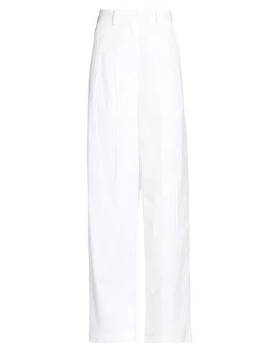 Theory Woman Pants White Size 2 Cotton