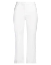 Theory Woman Pants White Size 8 Cotton, Nylon, Elastane In White