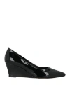 Theory Woman Pumps Black Size 6 Leather In Black