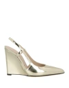 Theory Woman Pumps Platinum Size 8 Leather In Multi