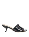 Theory Woman Sandals Black Size 7 Leather In Black