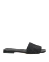 Theory Woman Sandals Black Size 7 Natural Raffia