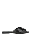 Theory Woman Sandals Black Size 8 Calfskin
