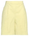 Theory Woman Shorts & Bermuda Shorts Lime Green Size M Linen, Viscose, Elastane In Green