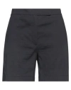 Theory Woman Shorts & Bermuda Shorts Midnight Blue Size 6 Linen, Viscose, Elastane