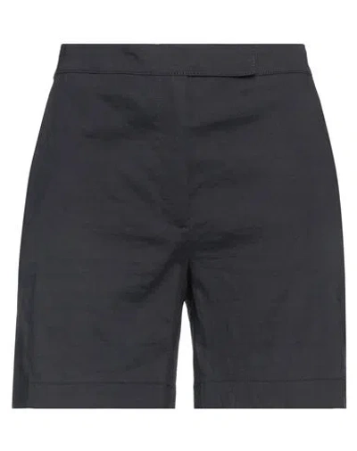 Theory Woman Shorts & Bermuda Shorts Midnight Blue Size 6 Linen, Viscose, Elastane