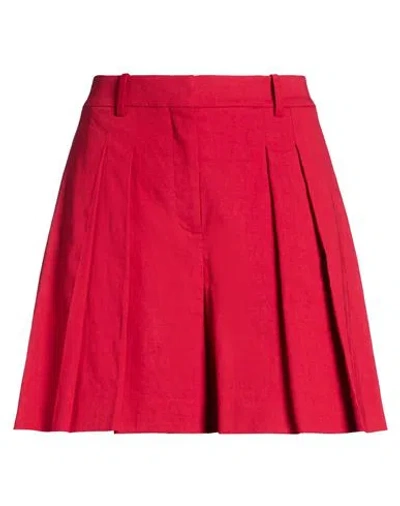 Theory Woman Shorts & Bermuda Shorts Red Size 4 Linen, Viscose, Elastane