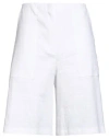 Theory Woman Shorts & Bermuda Shorts White Size 8 Linen, Viscose, Elastane In White