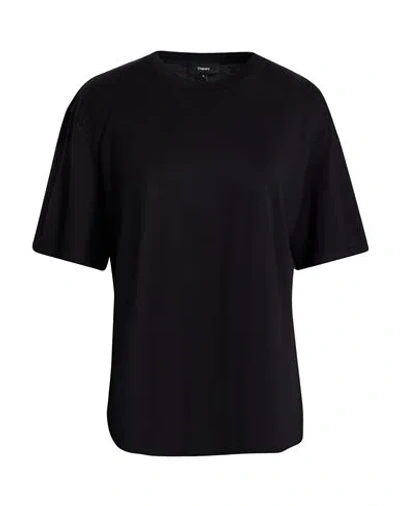 Theory Woman T-shirt Black Size Xl Pima Cotton In Brown