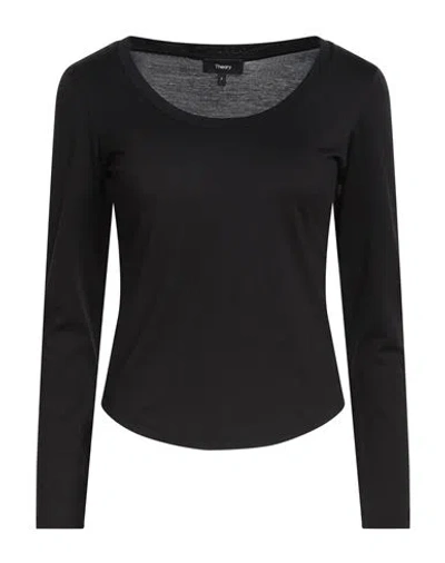 Theory Woman T-shirt Black Size Xs Pima Cotton