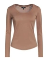 Theory Woman T-shirt Brown Size Xs Pima Cotton In Multi