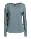 Theory Woman T-shirt Deep Teal Size L Pima Cotton In Multi