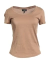 Theory Woman T-shirt Light Brown Size Xs Pima Cotton In Nude