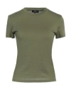 Theory Woman T-shirt Military Green Size L Pima Cotton