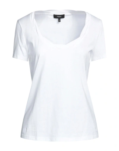 Theory Woman T-shirt White Size L Pima Cotton