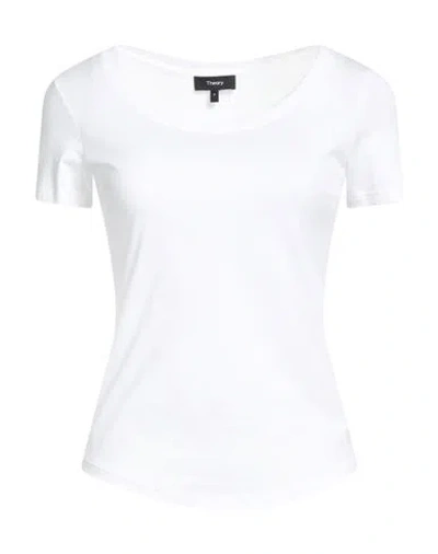 Theory Woman T-shirt White Size Xs Pima Cotton In White