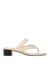 Theory Woman Thong Sandal Beige Size 6 Leather In Neutral