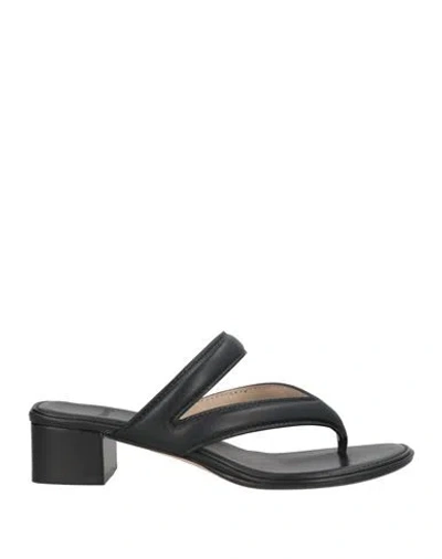 Theory Woman Thong Sandal Black Size 6 Leather