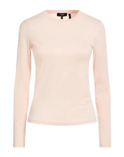 Theory Woman T-shirt Blush Size Xs Pima Cotton In Pink