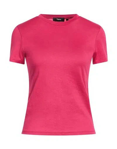 Theory Woman T-shirt Garnet Size M Pima Cotton In Red