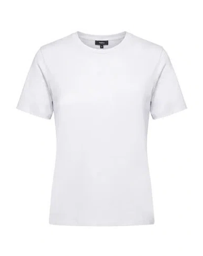 Theory Woman T-shirt Slate Blue Size Xl Pima Cotton In White