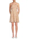 Theory Drape Back Mini Dress In Red Yellow Multi