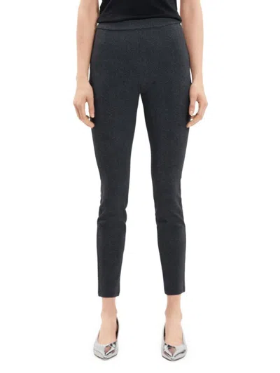 Theory Women's Adbelle Solid Knit Leggings In Charcoal