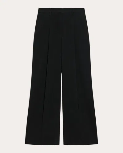 Theory Women's Admiral Crepe Pleated Wide-leg Trousers In Multi