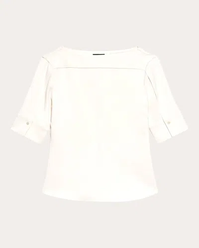 Theory Women's Admiral Crepe Seamed Boatneck Top In White