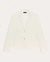 Theory White Buttoned Jacket With Pockets In Multi