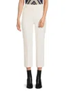 Theory Women's Cropped Straight Leg Pants In Ivory
