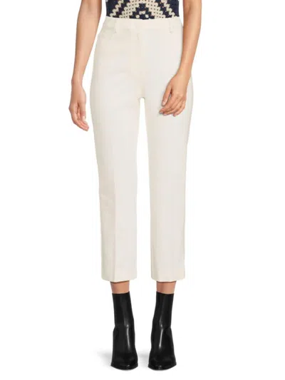 Theory Women's Ankle Straight Leg Pants In Ivory