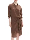 Theory Women's Asymmetric Shirtdress In Pecan