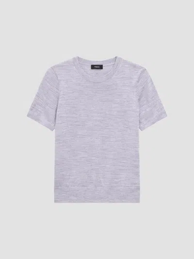 Theory Women's Basic Merino Wool T-shirt In Gray