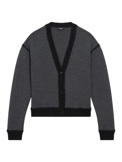 Theory Women's Blanket Wool Cardigan In Gray